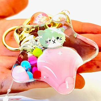 Kitty Star Floaty Key Charm 