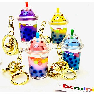 Pastel Cat Boba Floaty Key Charm (assorted)