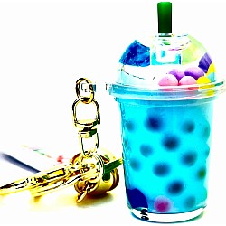 Pastel Round Top Boba Floaty Key  (assorted)
