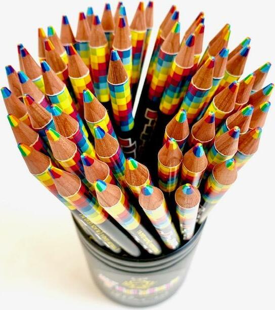 Yeaqee 100 Pcs 7 Color in 1 Rainbow Pencils for Kids Colored