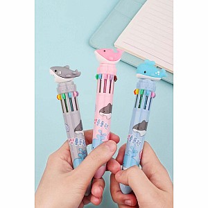 Dolphin Shark Whale Color Retractable Ball Pen