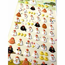 Chicken Puffy Stickers