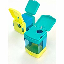 Iwako Cube Pencil Sharpener Green/Yellow