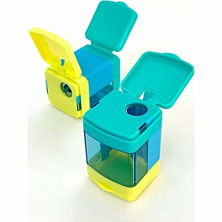 Iwako Cube Pencil Sharpener Green/Yellow