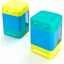 Iwako Cube Pencil Sharpener Green/Yellow