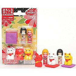 Iwako Erasers,  Japanese Doll and Cat