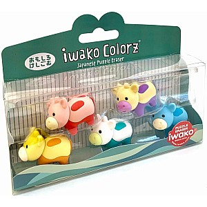 Iwako Cow 5 Colorz Erasers-12