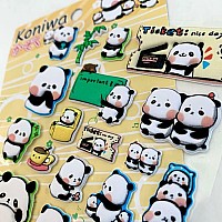 Panda Puffy Stickers