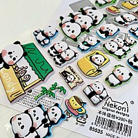 Panda Puffy Stickers