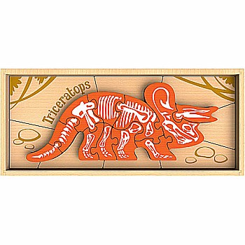 Begin Again "Dinosaur Skeleton - Triceratops" (19 Pc 2 in 1 Puzzle)