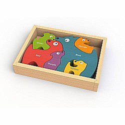 Dog Family Puzzle - Bilingual Colors