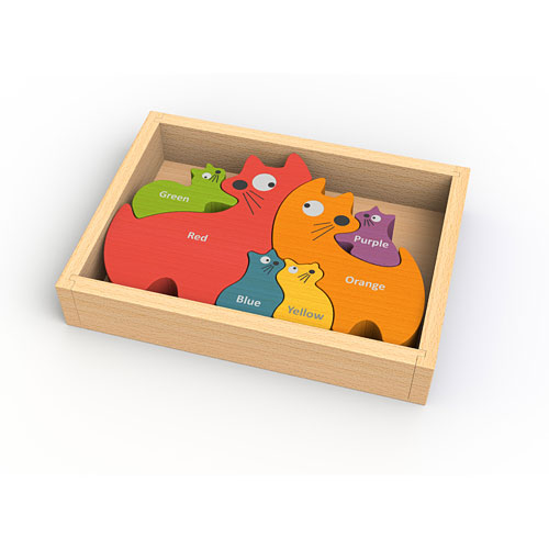 Cat Family Puzzle w/ Curriculum - Cheeky Monkey Toys