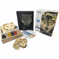 Get Stacked Paint and Puzzle Kit - The Gray Wolf