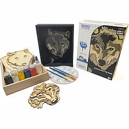 Get Stacked Paint and Puzzle Kit - The Gray Wolf