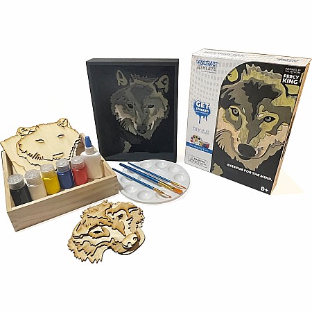 Get Stacked Paint and Puzzle Kit - The Gray Wolf