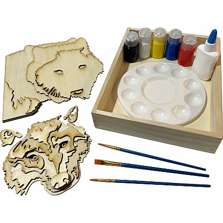 Get Stacked Paint and Puzzle Kit - The Gray Wolf