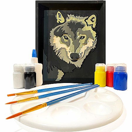 Get Stacked Paint and Puzzle Kit - The Gray Wolf