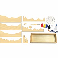 Paint and Puzzle Kit - Mountain Forest Sunset