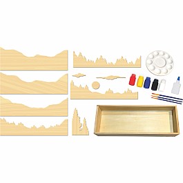 Get Stacked Paint and Puzzle Kit - Mountain Forest Sunset