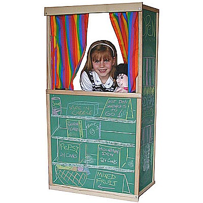 Half Wing Theater, chalkboard surfaces, puppet rack
