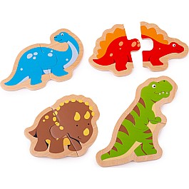 Two Piece Puzzles - Dinosaur