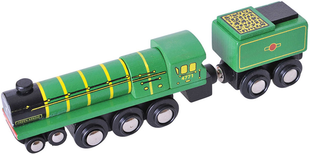 green wooden train