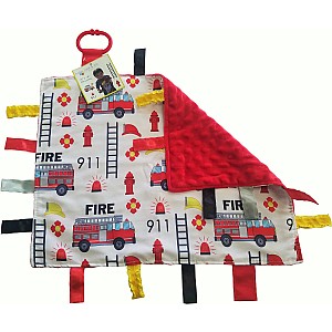 14x18 Fire Truck Learning Lovey With Ribbon Tabs