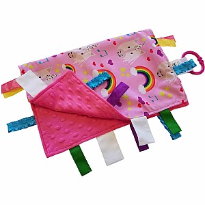14x18 Unicorn Learning Lovey With Ribbon Tabs