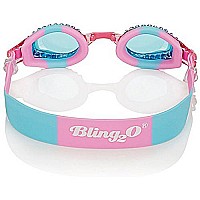 Swimming Goggles For Girls - New Glitter Classic Kids Swim Goggles By Bling2o (Peppermint Pat Pink)