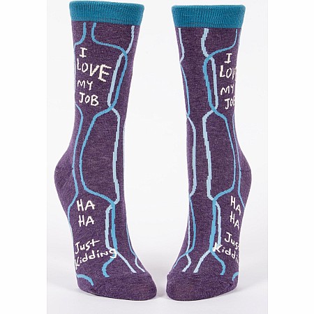 I Love My Job, Ha Ha, Just Kidding Womens Crew Socks