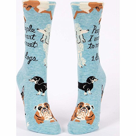 People I Want To Meet: Dogs Womens Crew Socks