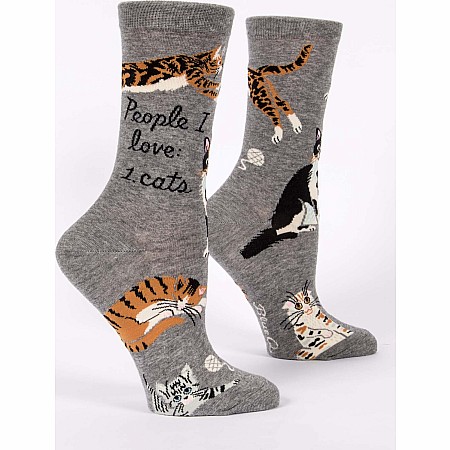 People I Love: Cats Womens Crew Socks
