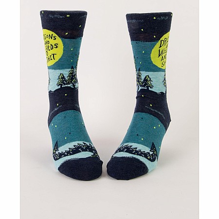 Dragons And Wizards And Shit Mens Crew Socks