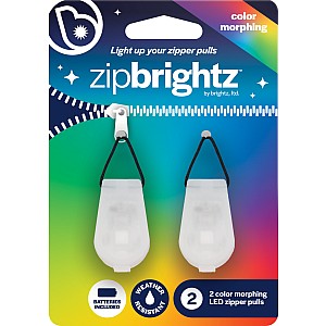 Zipbrightz LED Color Changing Zipper Charms, 2pk