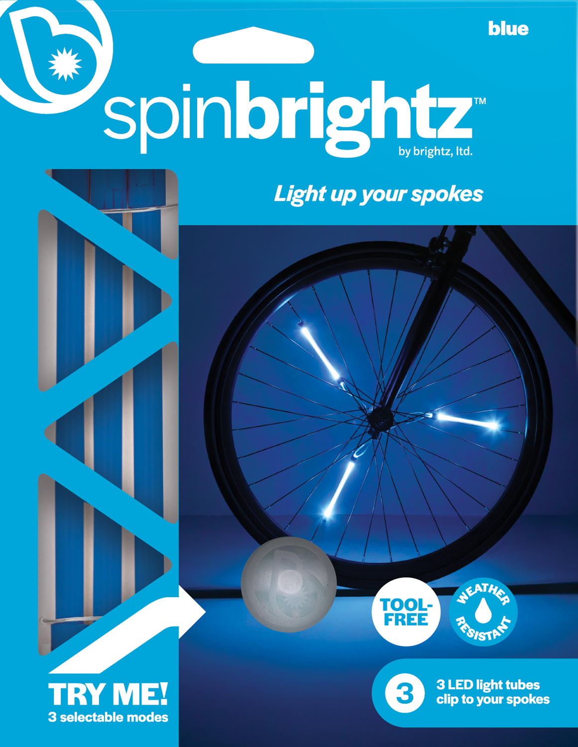 Spinbrightz Blue Led Bicycle Spoke Light Tubes - Imagine That Toys