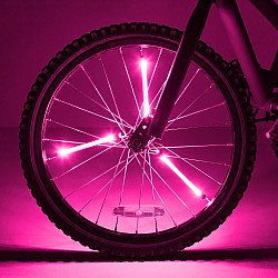 Spinbrightz Pink Led Bicycle Spoke Light Tubes