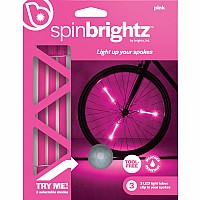 Spinbrightz Pink Led Bicycle Spoke Light Tubes