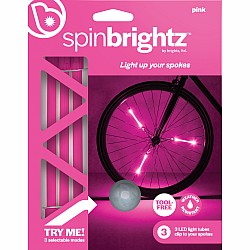 Spinbrightz Pink Led Bicycle Spoke Light Tubes