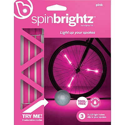 Spinbrightz Pink Led Bicycle Spoke Light Tubes