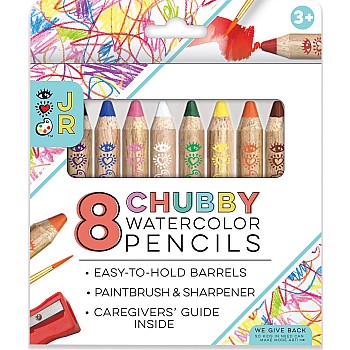 Chubby Watercolor Pencils Jr, 8 ct