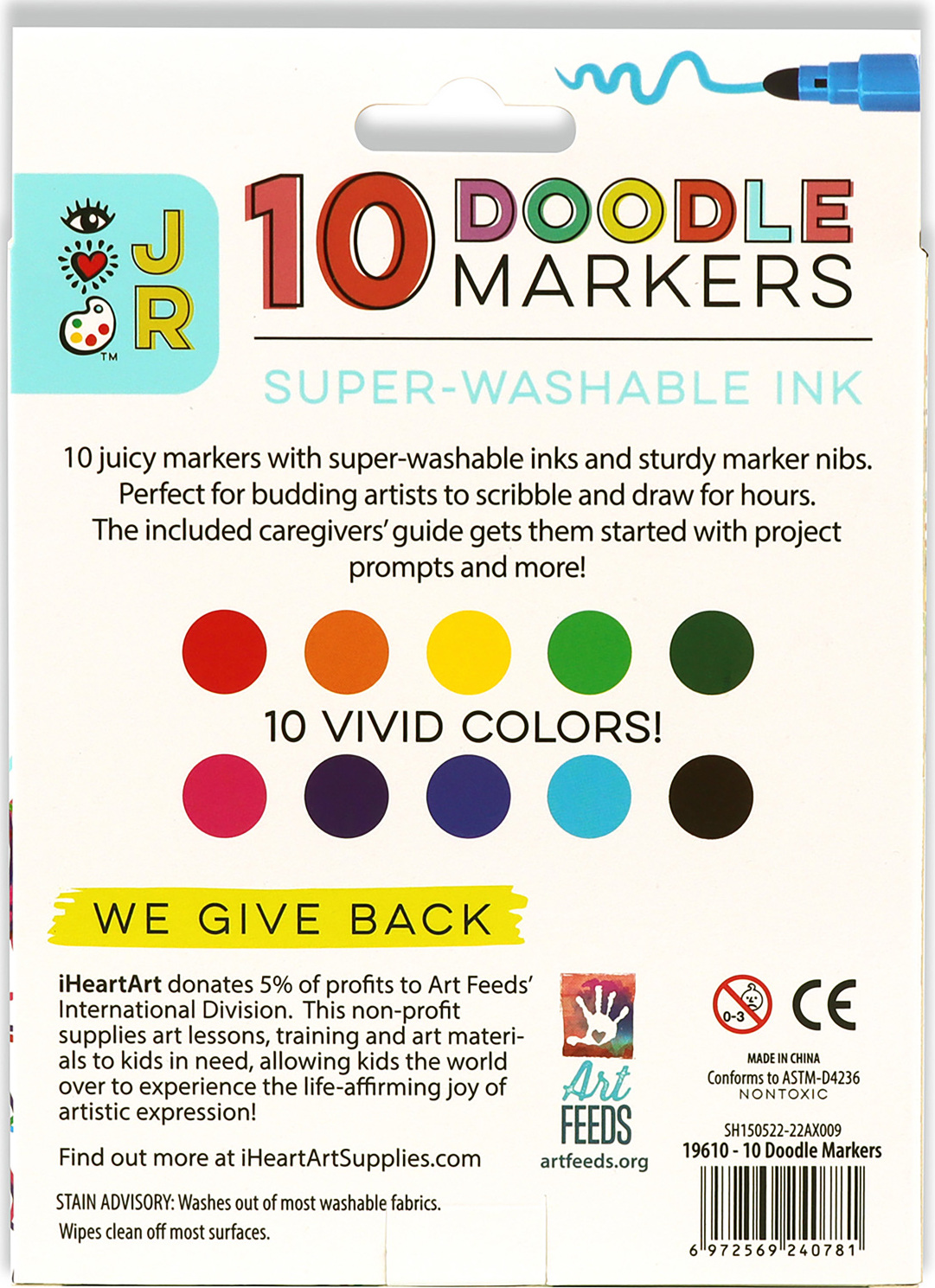 JR 10 Super Washable Doodle Markers