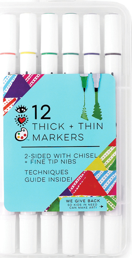 Iheartart 12 Thick+thin Markers: Chisel Fine Tip - The Toy Box Hanover