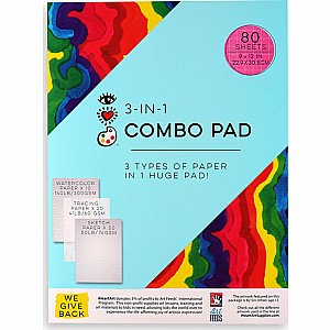 Iheartart 3-in-1 Combo Pad: Tracing, Sketch  Watercolor Papers