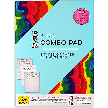 3-in-1 Combo Pad: Tracing, Sketch  Watercolor Papers