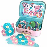 Flower Fairy Tin Tea Set With Storage Case And Paper Crowns