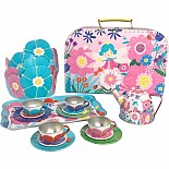 Flower Fairy Tin Tea Set With Storage Case And Paper Crowns