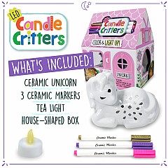 LED Candle Critters- Unicorn Light Up Ceramic Coloring Activity Kit