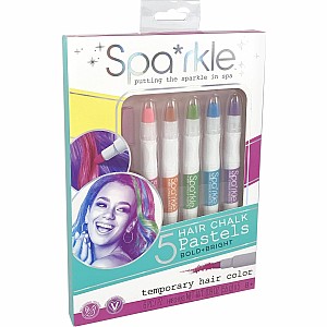 Sparkle 5 Hair Chalk Pastels In Washable Bright Colors