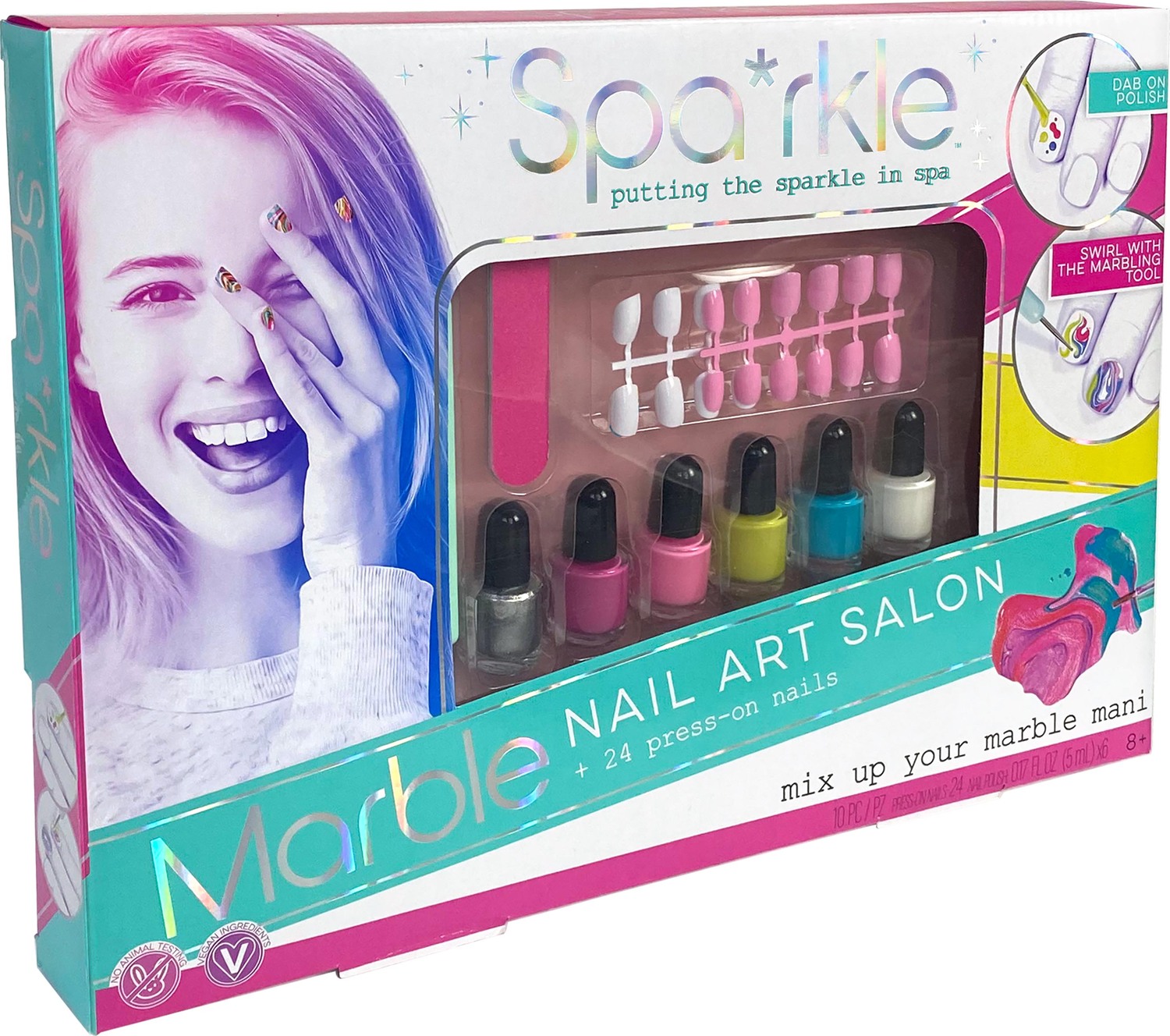 Sparkle Marble Nail Art Salon