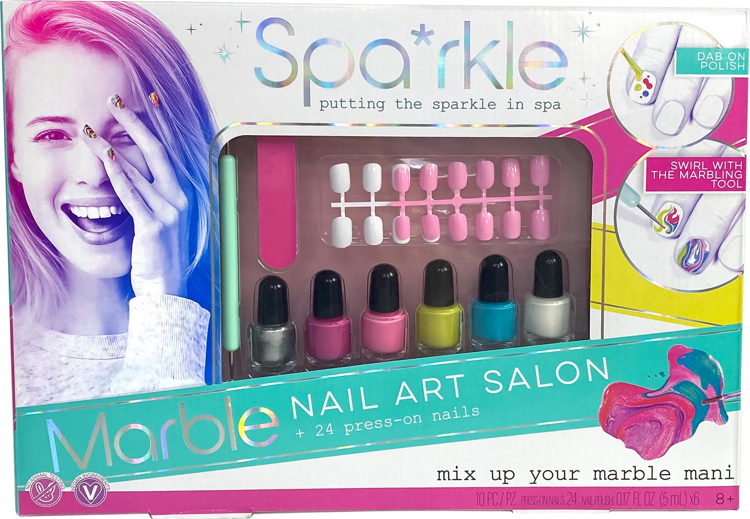 Sparkle Marble Nail Art Salon